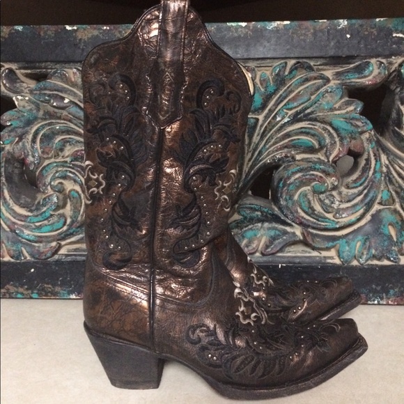 Black & Copper metallic studded Corral boots 7.5 - Picture 5 of 5